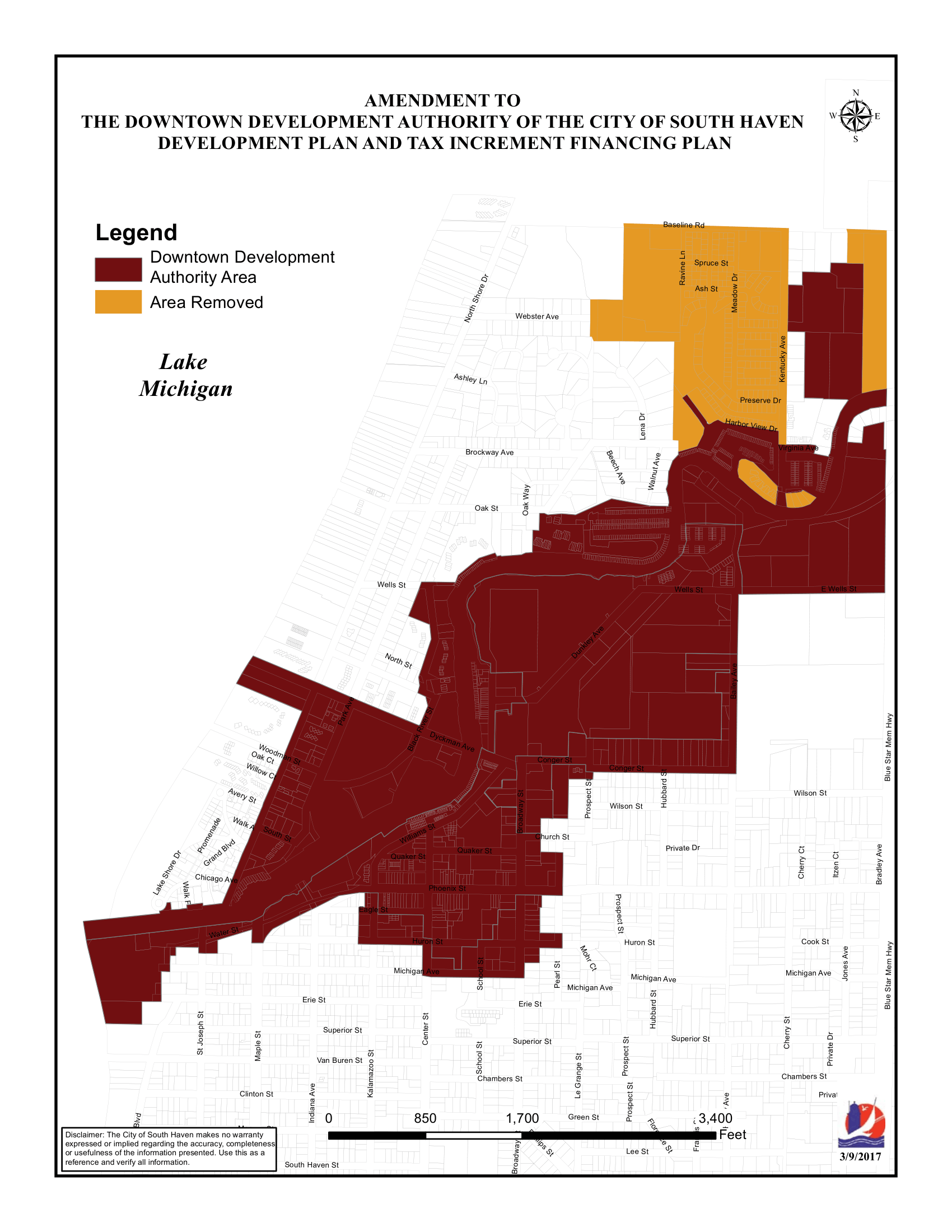 South Haven Downtown Development Authority map